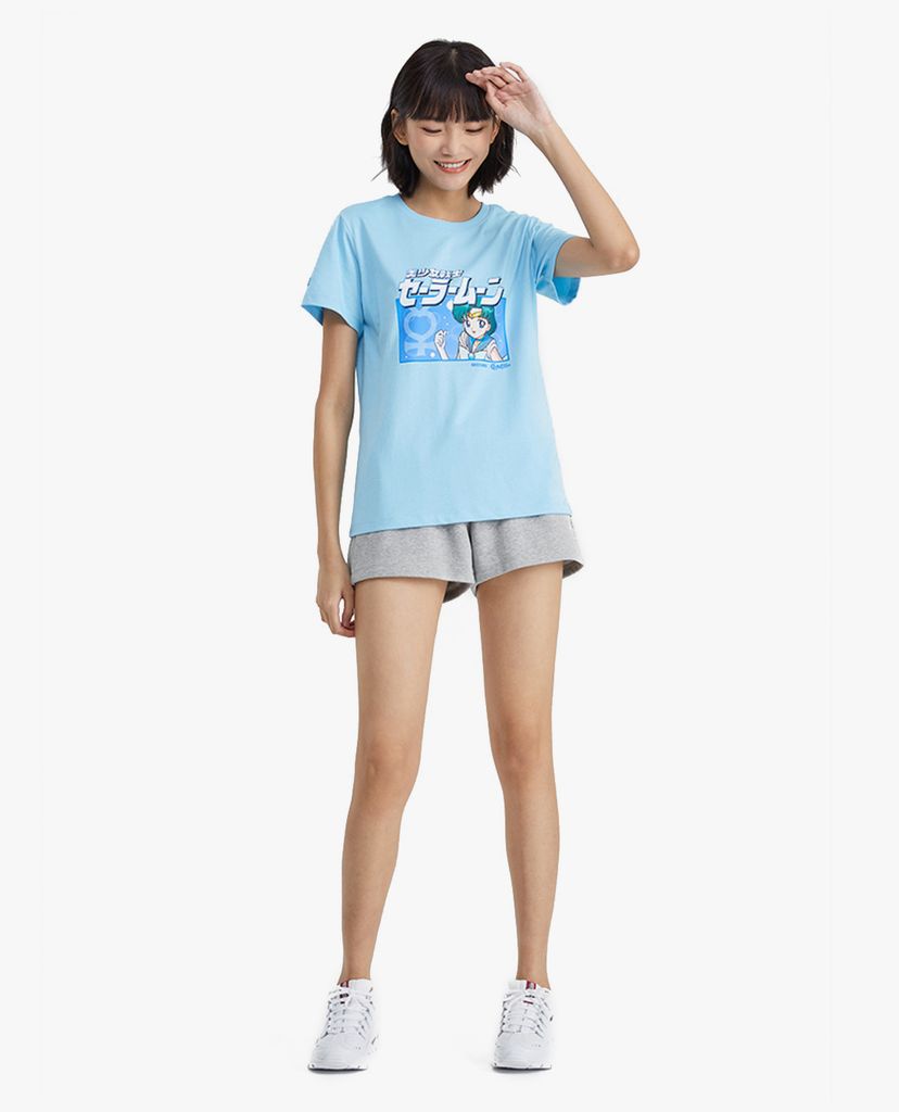 SKECHERS - Áo thun nữ phom suông ngắn tay Sailor Moon