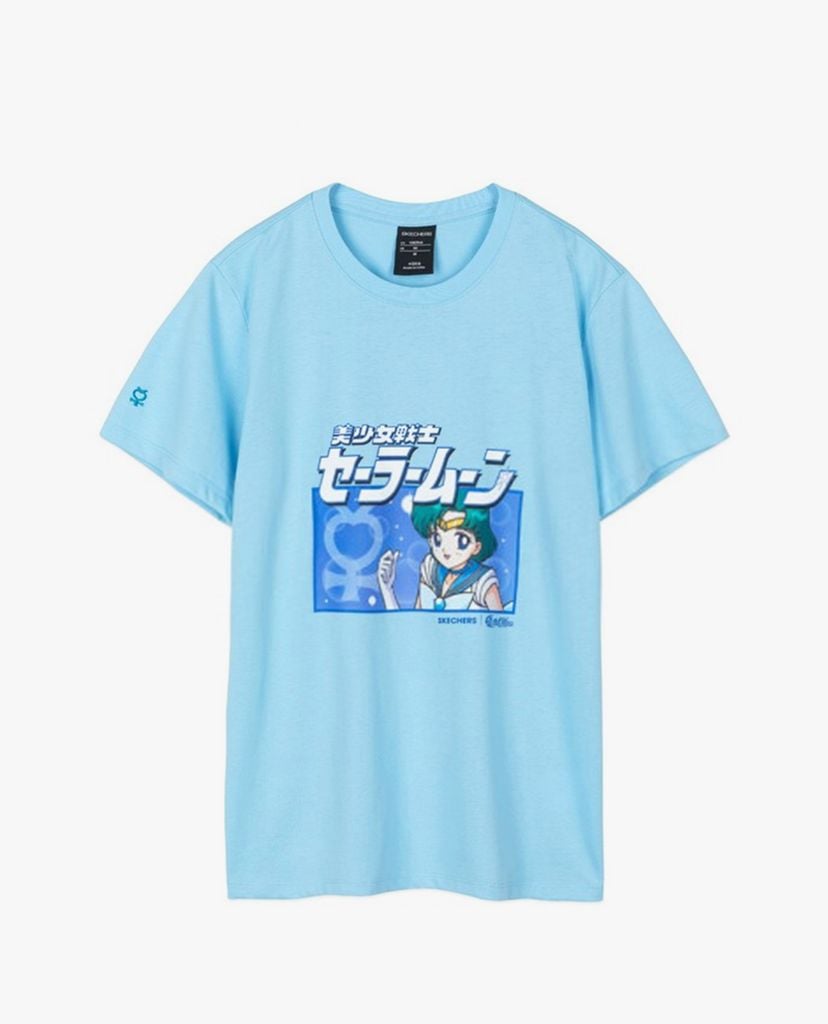 SKECHERS - Áo thun nữ phom suông ngắn tay Sailor Moon