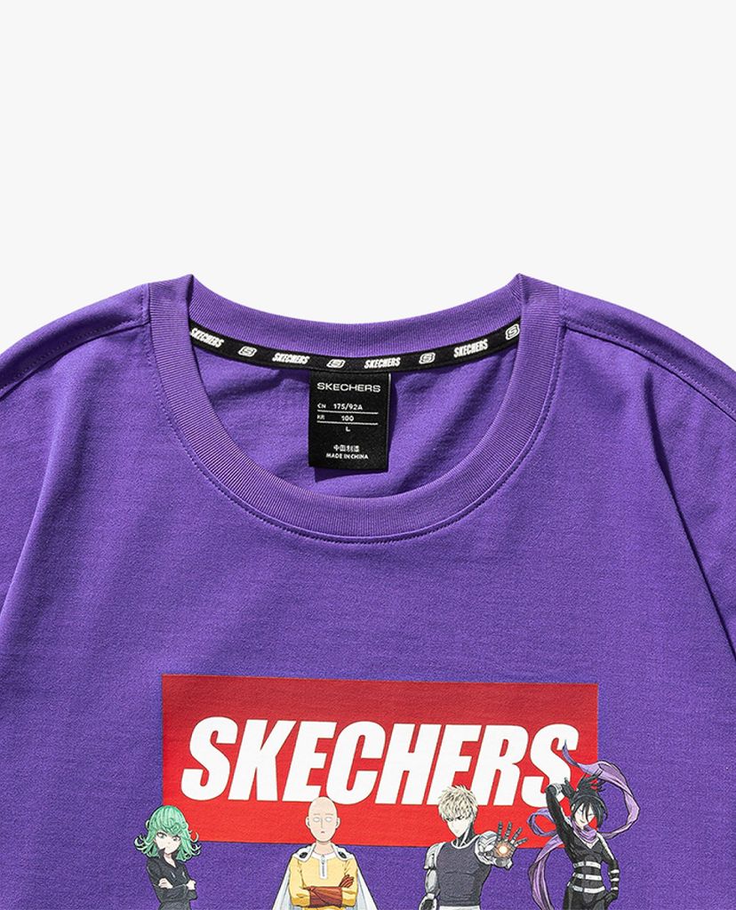 SKECHERS - Áo thun ngắn tay phom suông One Punch Man
