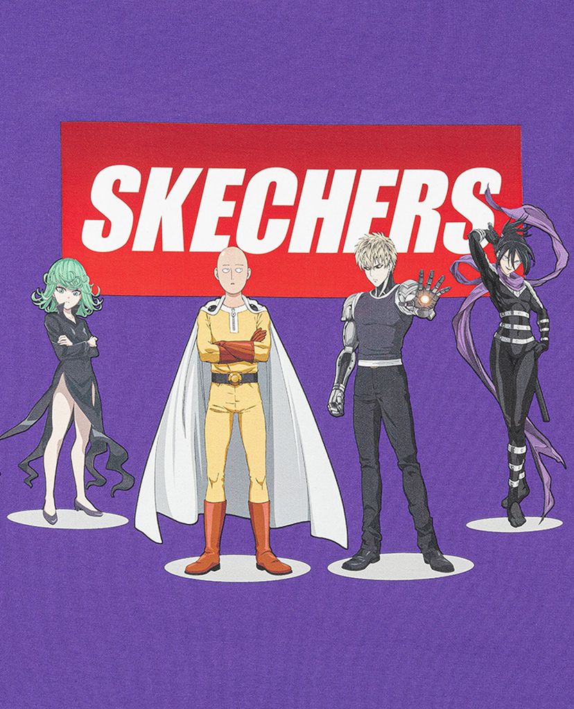 SKECHERS - Áo thun ngắn tay phom suông One Punch Man