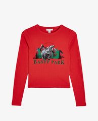TOPSHOP - Áo thun nữ phom ôm tay dài Red Banff Park