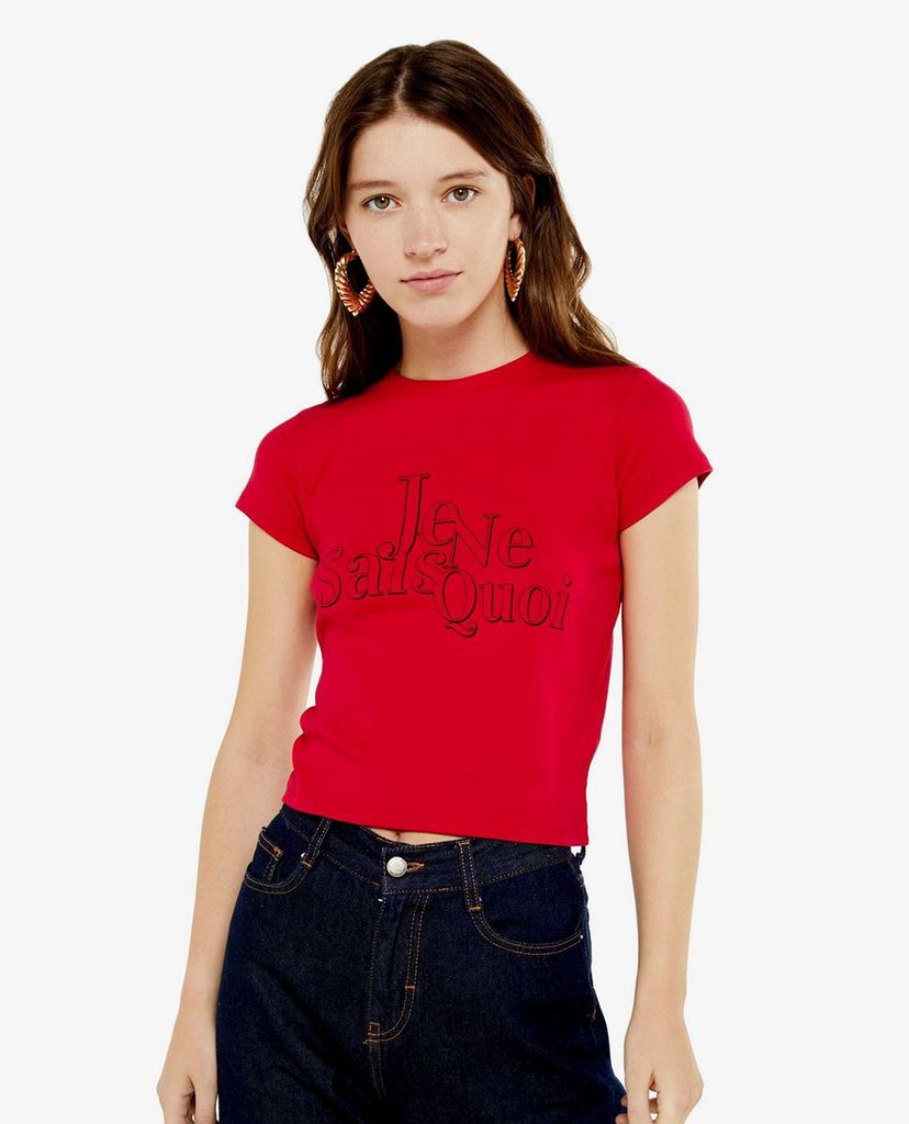 TOPSHOP - Áo thun nữ cổ tròn tay ngắn Je Ne Sais Quoi