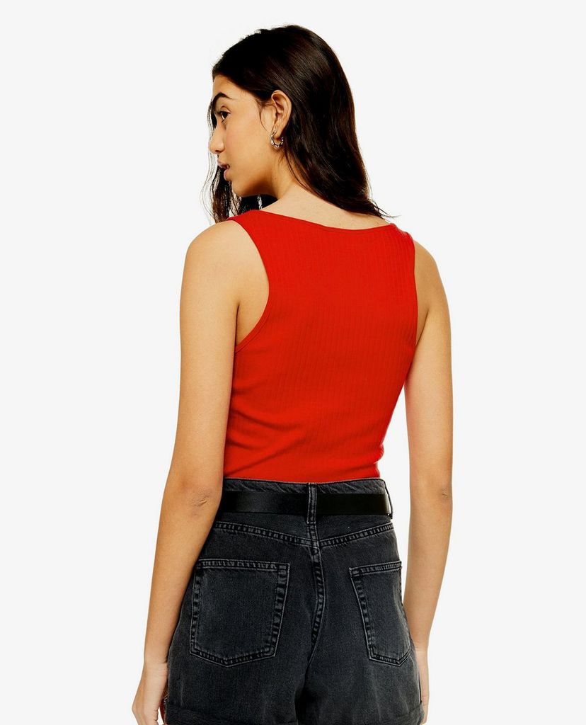 TOPSHOP - Áo kiểu nữ croptop sát nách Red Notch Vest