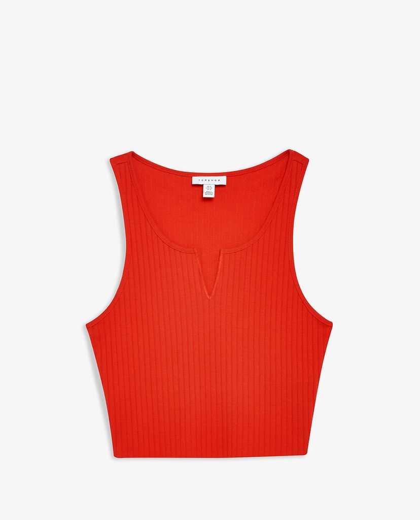 TOPSHOP - Áo kiểu nữ croptop sát nách Red Notch Vest