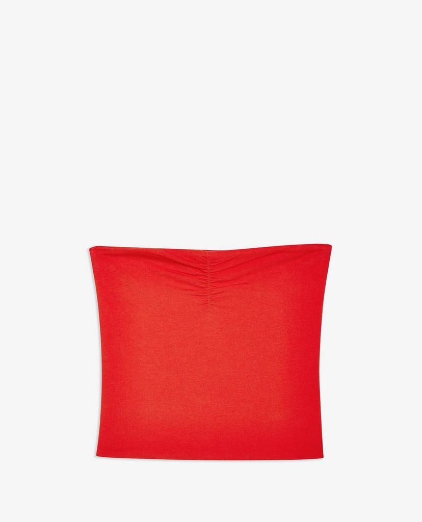 TOPSHOP - Áo croptop không dây Red Ruched Bandeau