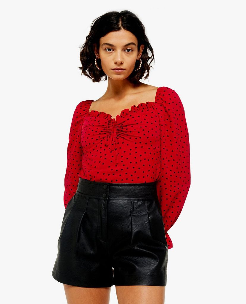 TOPSHOP - Áo kiểu nữ tay dài PALERMO Prairie Red Heart