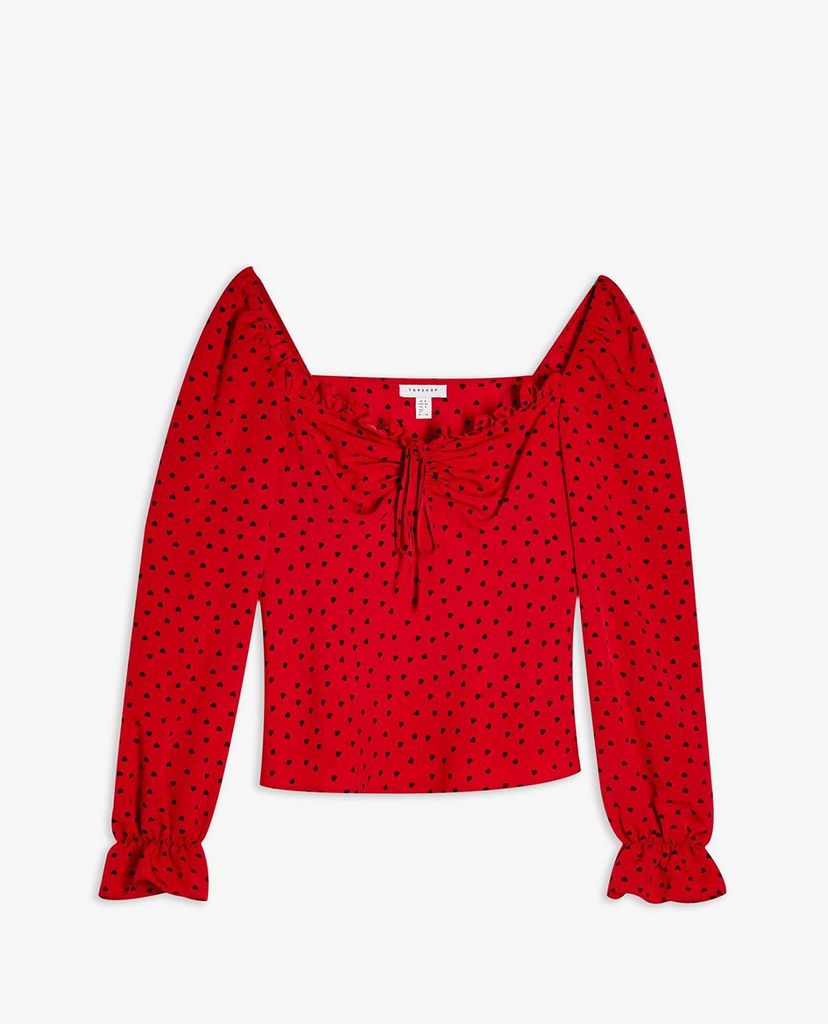 TOPSHOP - Áo kiểu nữ tay dài PALERMO Prairie Red Heart