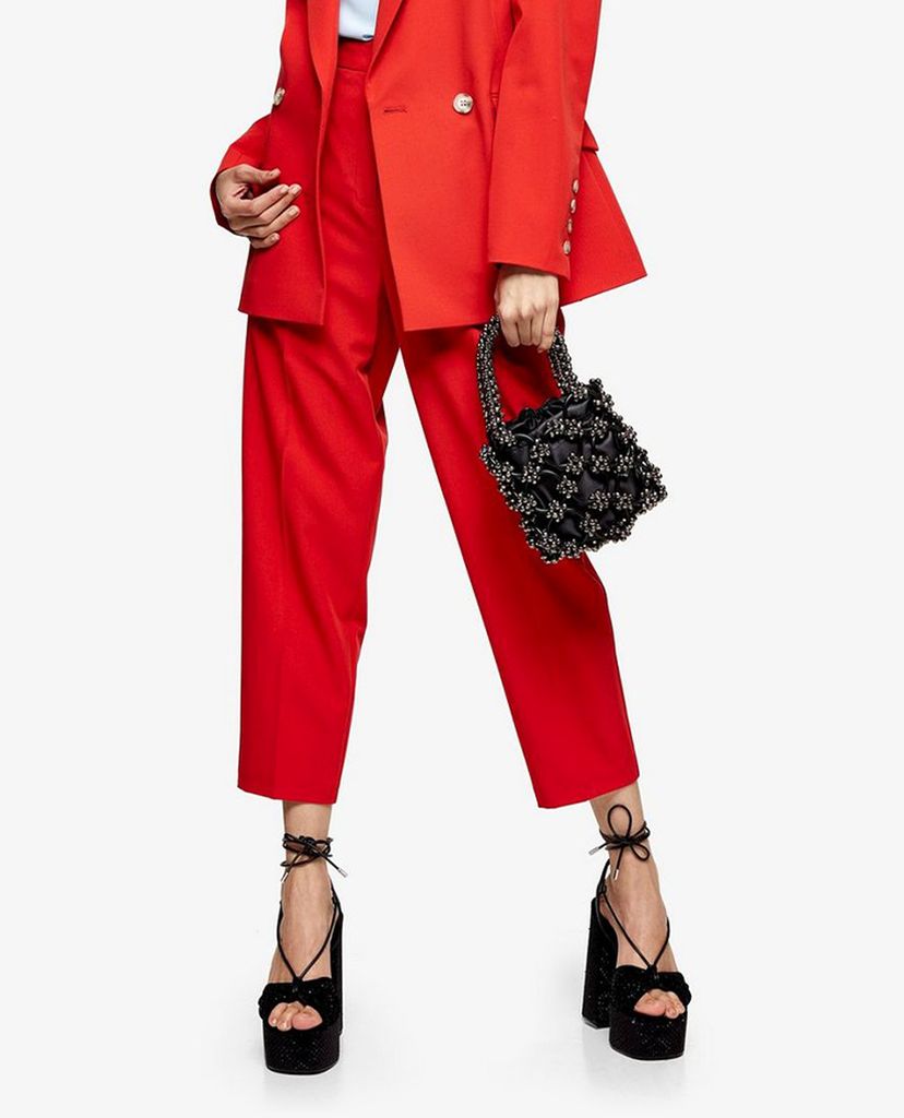 TOPSHOP - Quần kiểu nữ lưng cao phom suông Red Suit