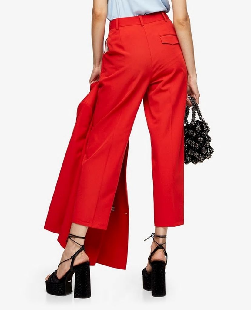 TOPSHOP - Quần kiểu nữ lưng cao phom suông Red Suit