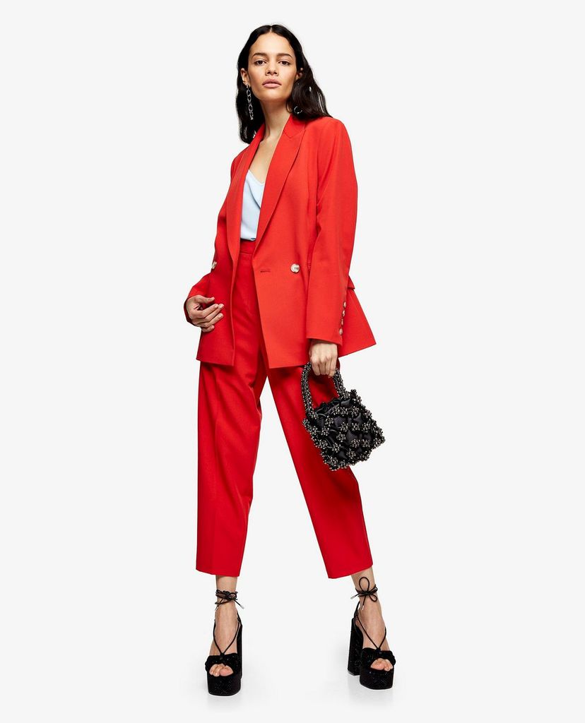 TOPSHOP - Quần kiểu nữ lưng cao phom suông Red Suit