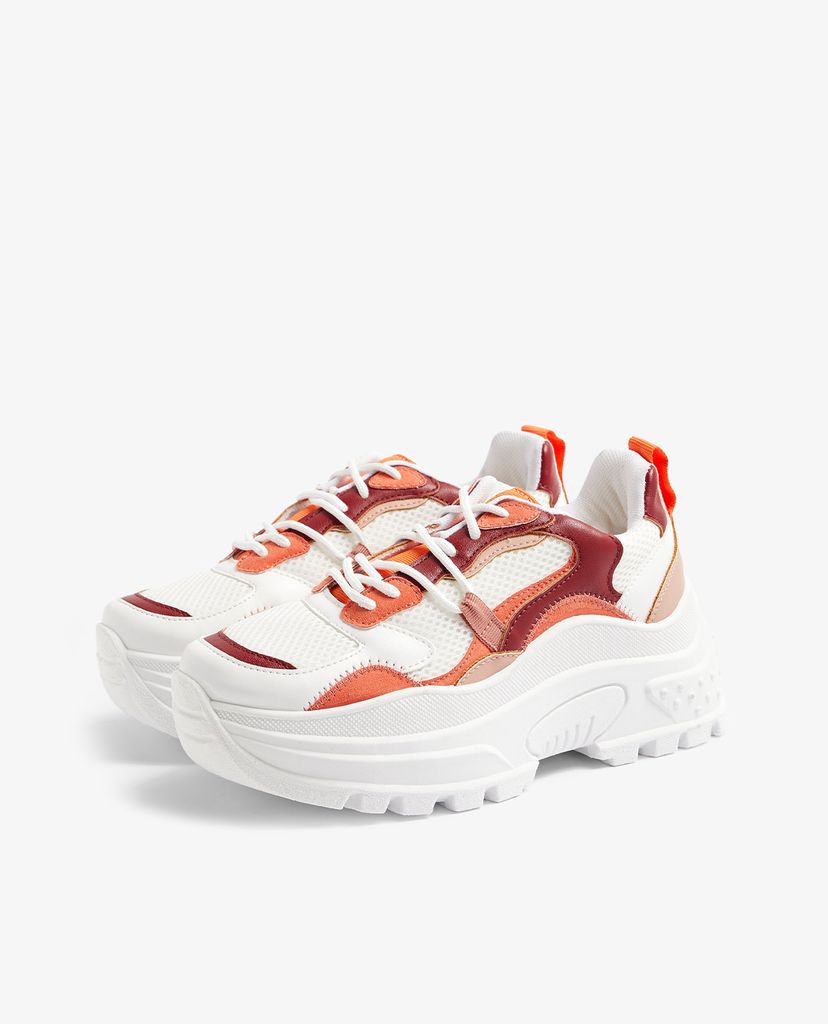 TOPSHOP - Giày sneaker nữ CAMMIE Burgundy Chunky