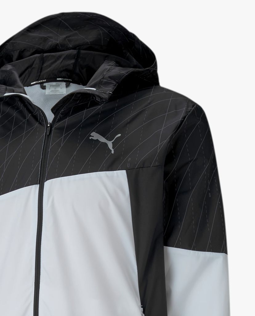PUMA - Áo khoác thể thao nam phối mũ Running Graphic Hooded