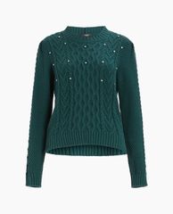 WEEKEND MAX MARA - Áo len nữ phom suông đính đá Cotton Cordonnet