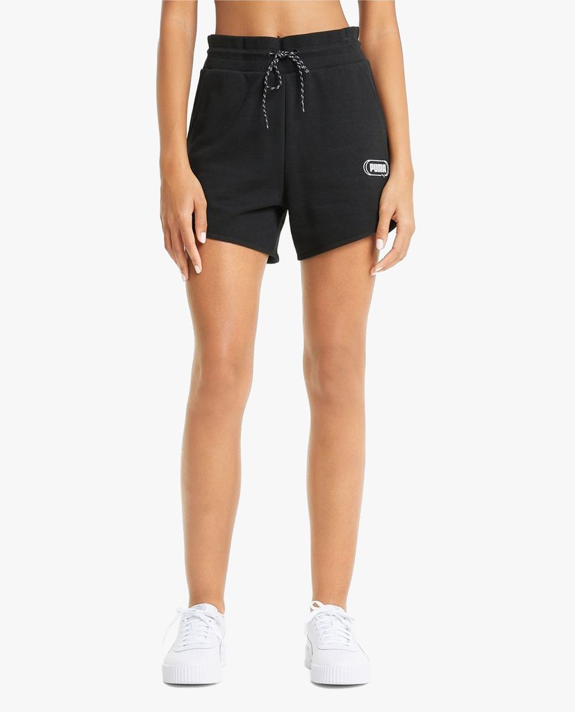 PUMA - Quần shorts nữ lưng thun Rebel High Waist