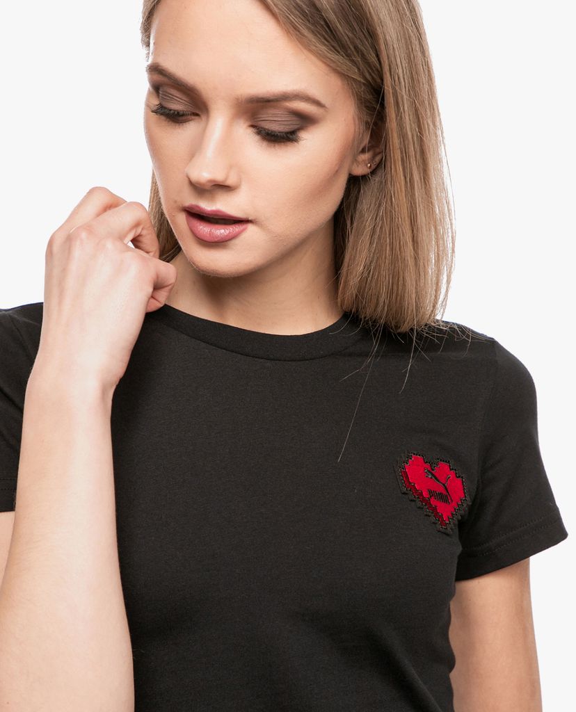 PUMA - Áo thun thể thao logo trái tim Digital Love