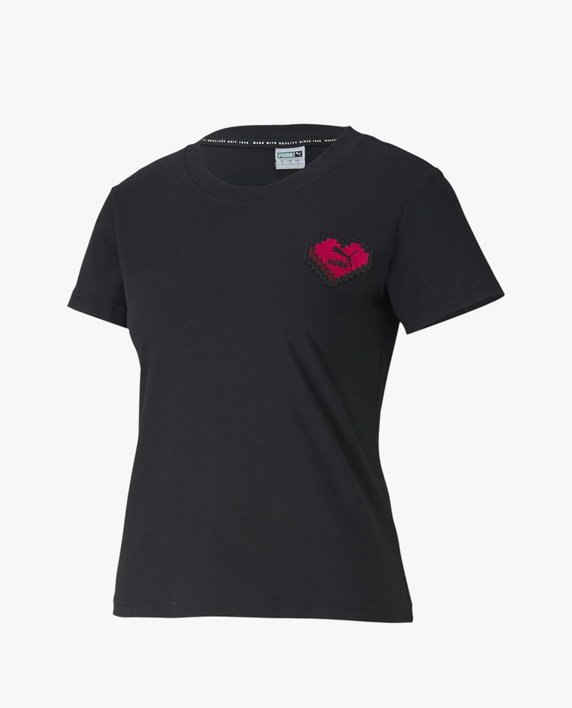 PUMA - Áo thun thể thao logo trái tim Digital Love