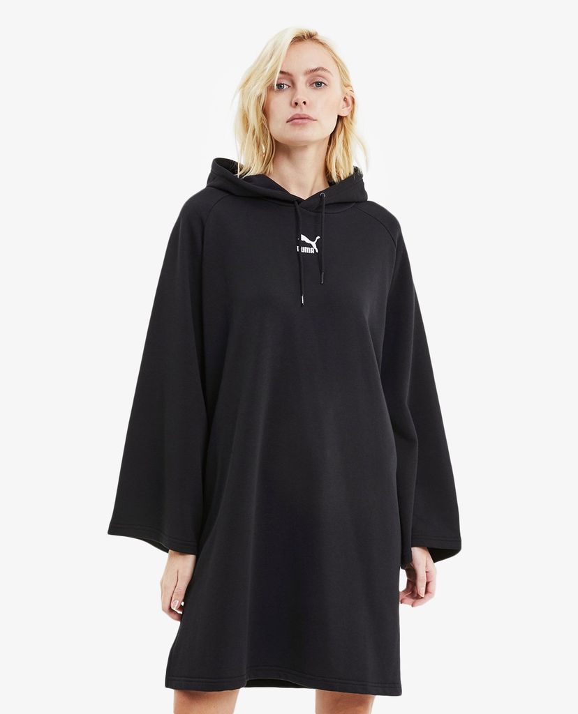 PUMA - Đầm mini tay dài ống rộng phối mũ Train