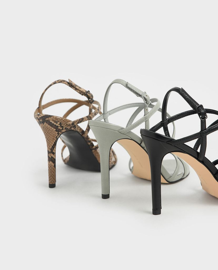 CHARLES & KEITH - Giày cao gót hở mũi Criss Cross Strappy