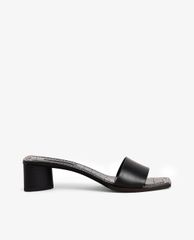 CHARLES & KEITH - Giày cao gót quai ngang Croc Effect Clear Strap Mules