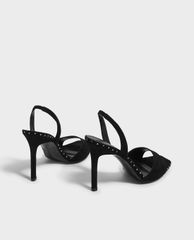 CHARLES & KEITH - Giày cao gót hở mũi Embellished Square Toe