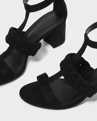 CHARLES & KEITH - Giày cao gót hở mũi đế trụ Braid Detail Caged