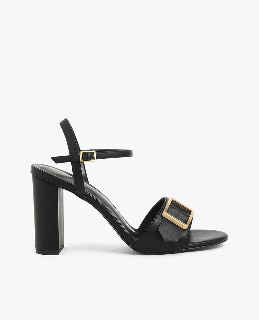 CHARLES & KEITH - Giày sandals cao gót Frame Buckle Chunky