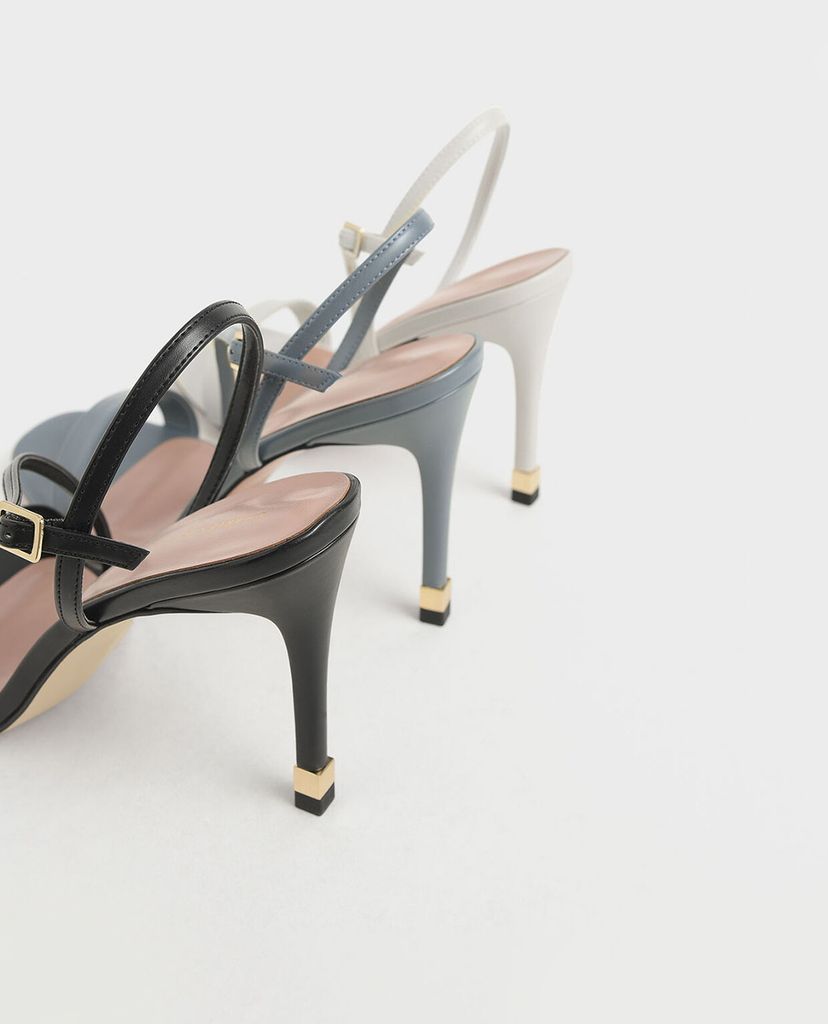 CHARLES & KEITH - Giày cao gót hở mũi Asymmetric Strap Slingback