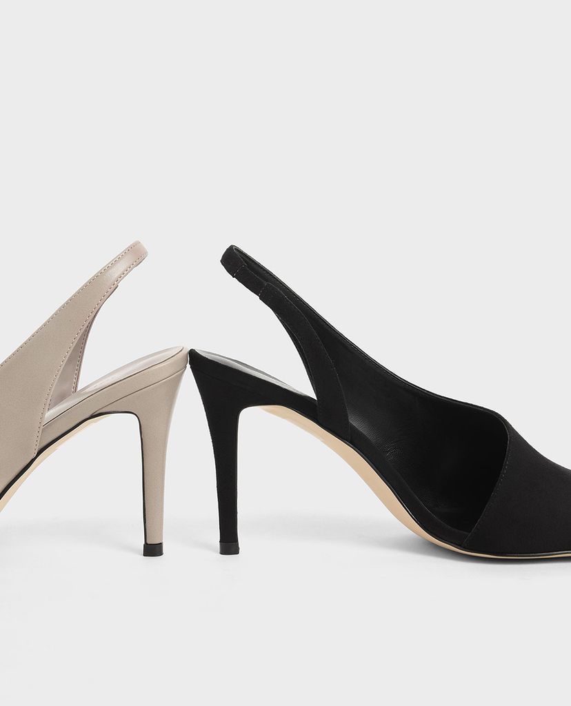 CHARLES & KEITH - Giày cao gót hở mũi Asymmetric Slingback