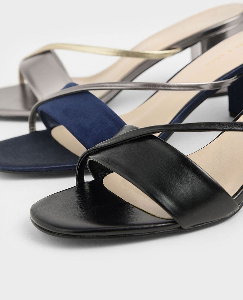 CHARLES & KEITH - Giày cao gót đế trụ Asymmetric Strap
