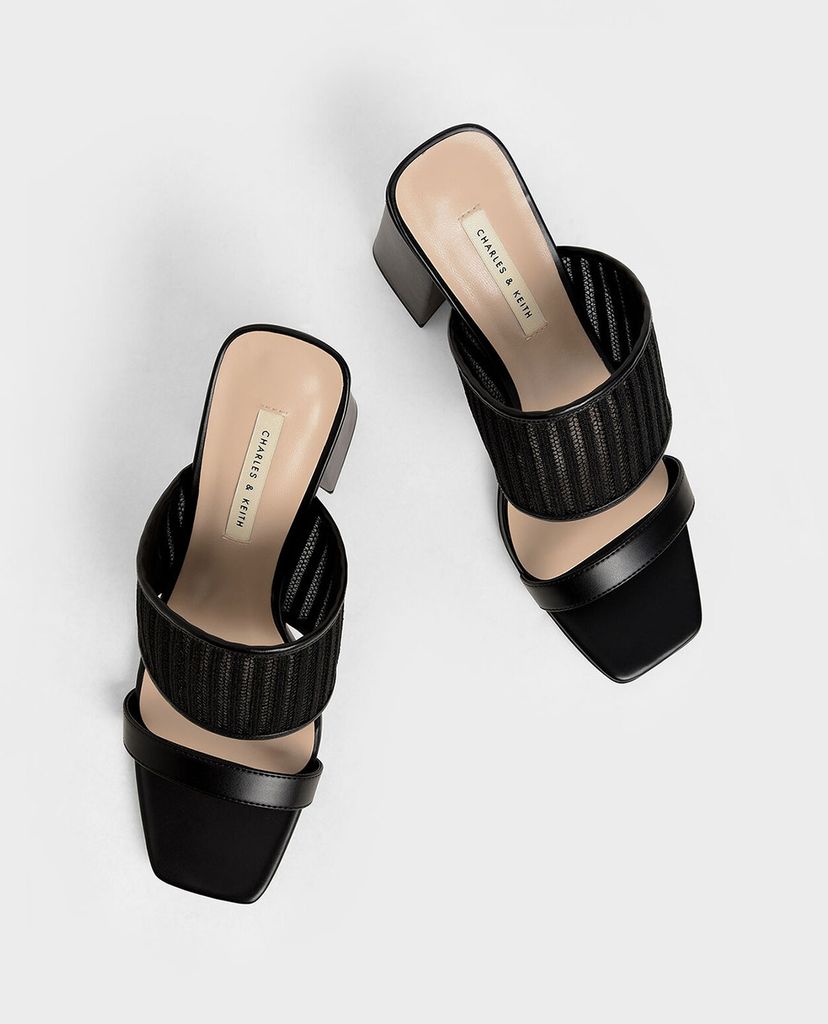 CHARLES & KEITH - Giày cao gót quai ngang đế trụ Mesh Strap