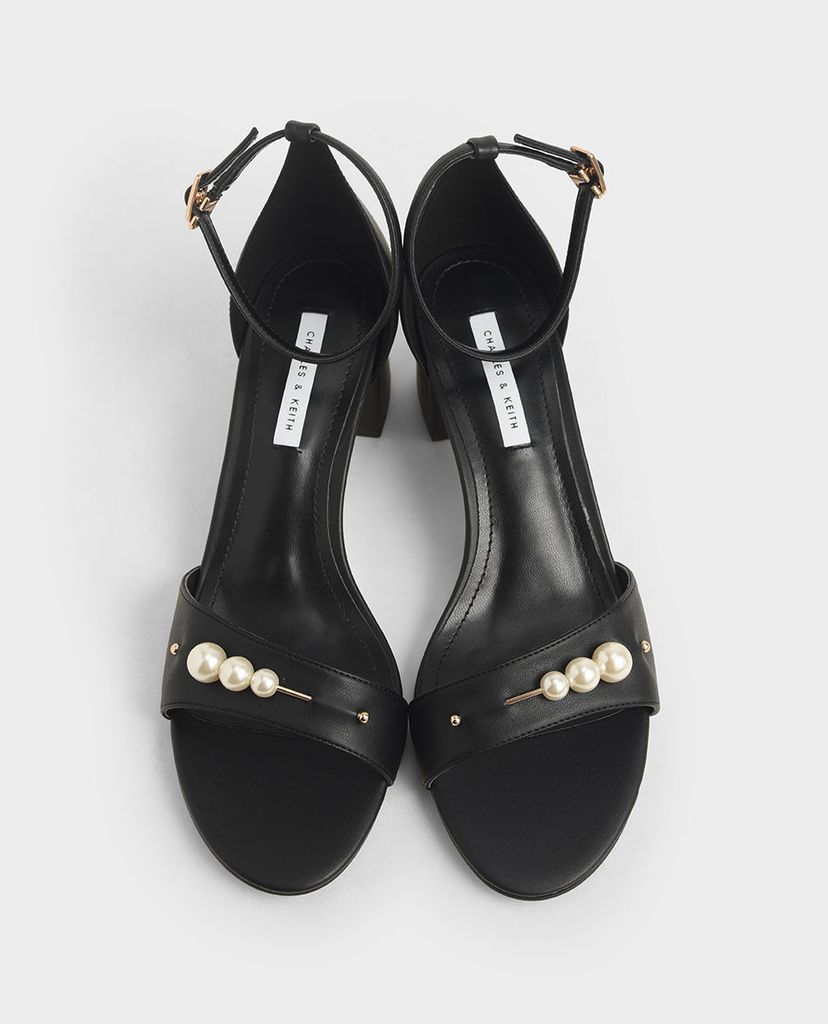 CHARLES & KEITH - Giày sandals cao gót Embellished Block