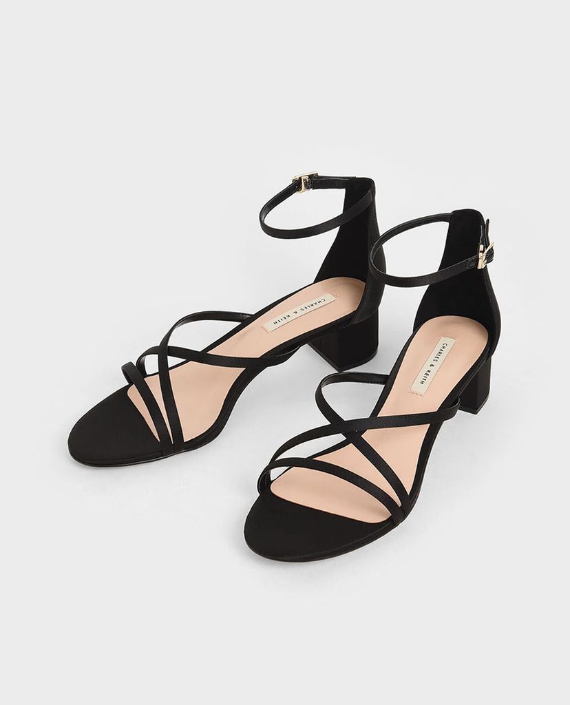 CHARLES & KEITH - Giày sandals cao gót Glitter Strappy