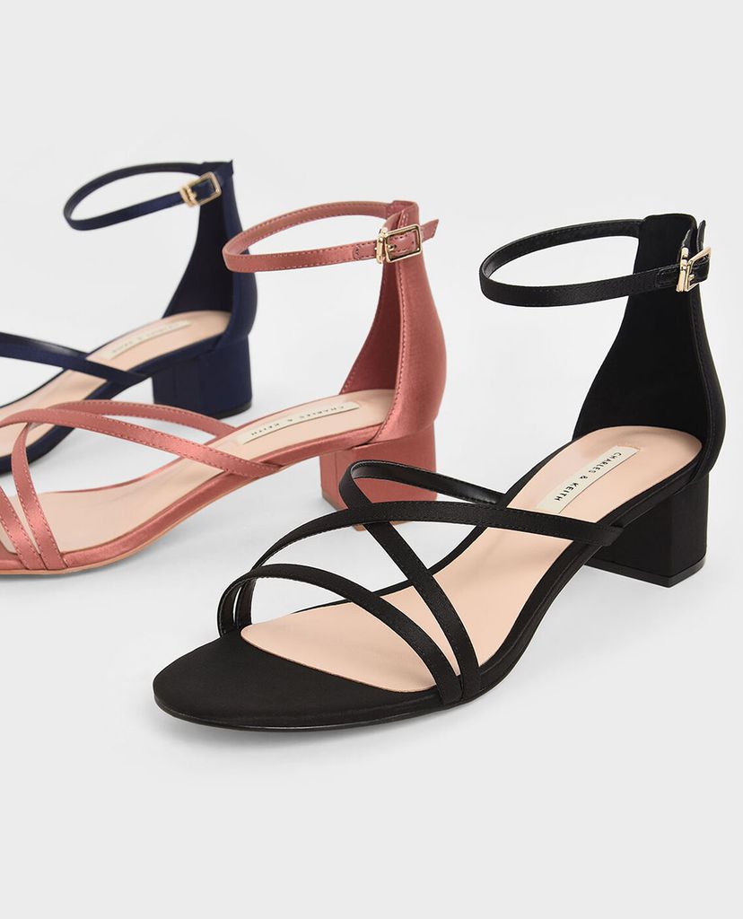 CHARLES & KEITH - Giày sandals cao gót Glitter Strappy