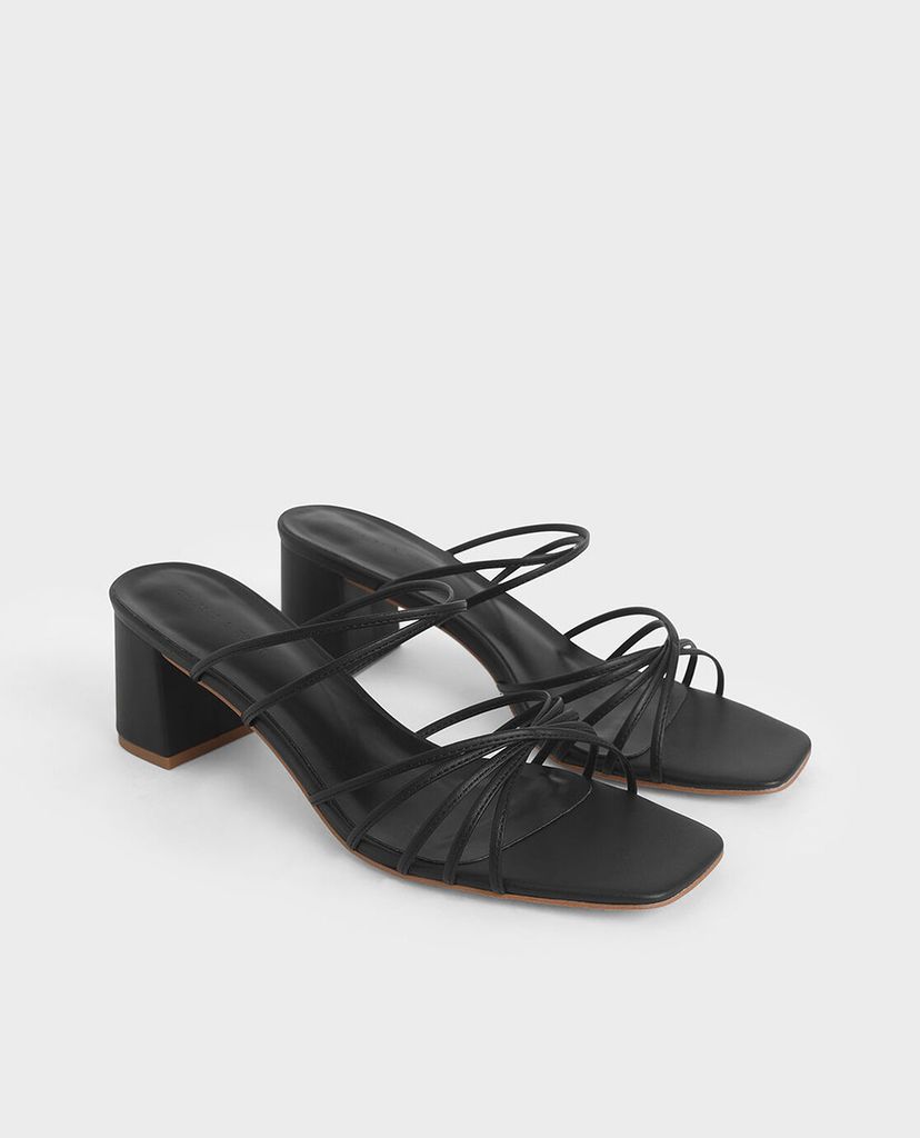 CHARLES & KEITH - Giày cao gót quai ngang mảnh Strappy Square Toe