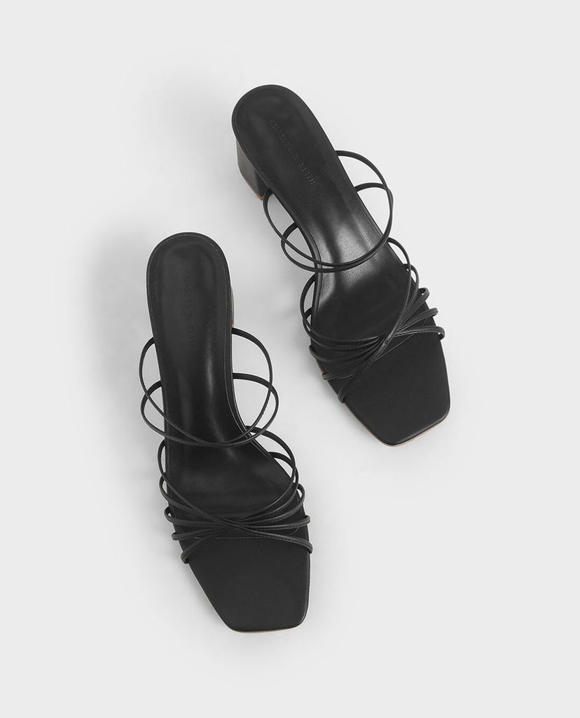 CHARLES & KEITH - Giày cao gót quai ngang mảnh Strappy Square Toe