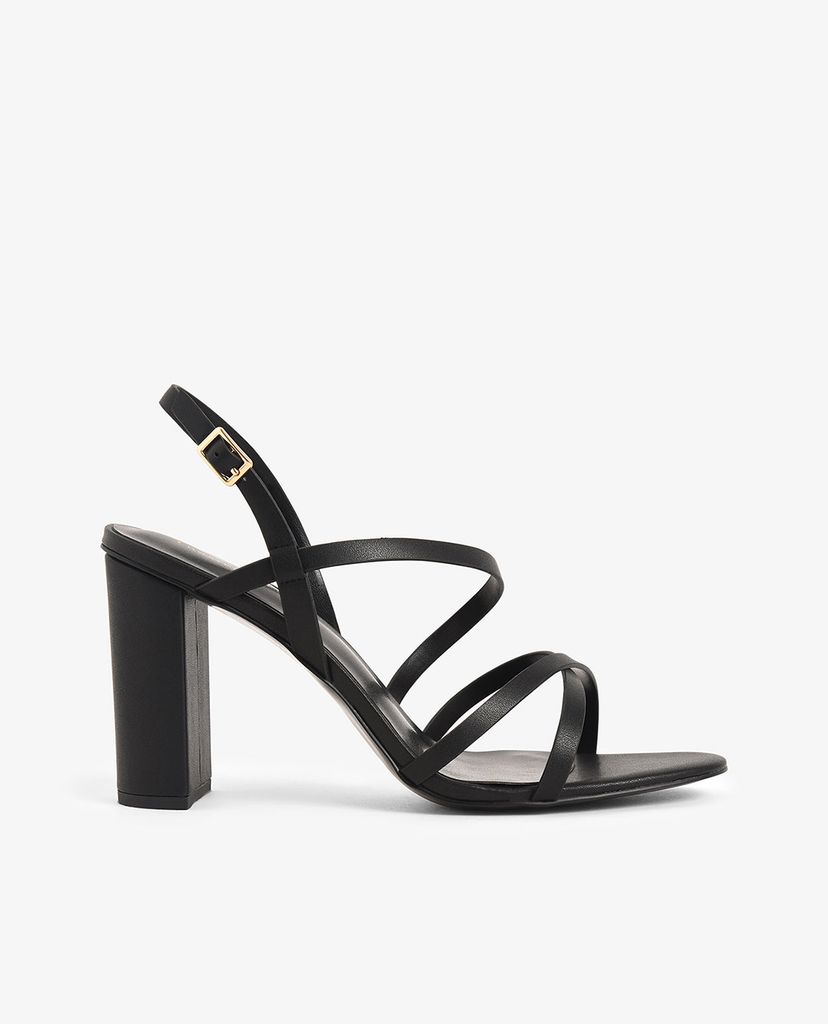 CHARLES & KEITH - Giày cao gót sandal quai chéo đế vuông Slingback