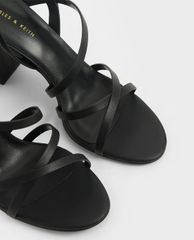 CHARLES & KEITH - Giày cao gót sandal quai chéo đế vuông Slingback