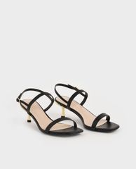 CHARLES & KEITH - Giày cao gót quai ngang Metallic Ankle Strap