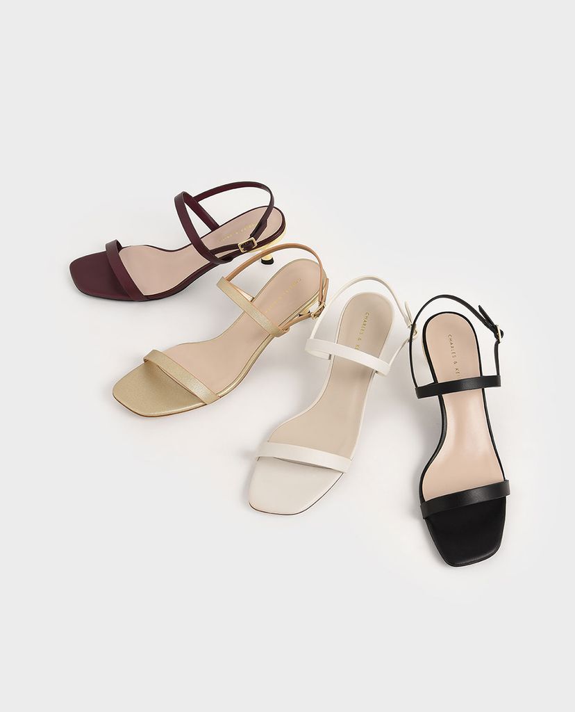 CHARLES & KEITH - Giày cao gót quai ngang Metallic Ankle Strap