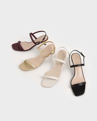 CHARLES & KEITH - Giày cao gót quai ngang Metallic Ankle Strap