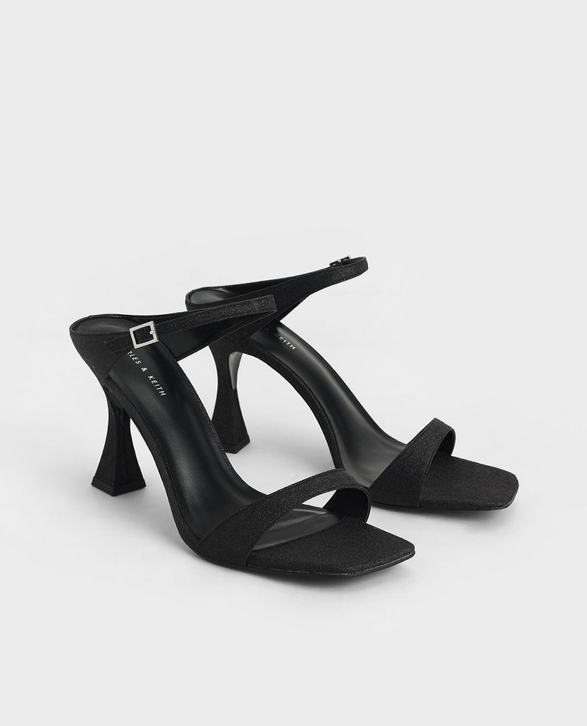 CHARLES & KEITH - Giày cao gót quai ngang Glitter Sculptural