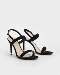 CHARLES & KEITH - Giày cao gót quai ngang Textured Ankle Strap