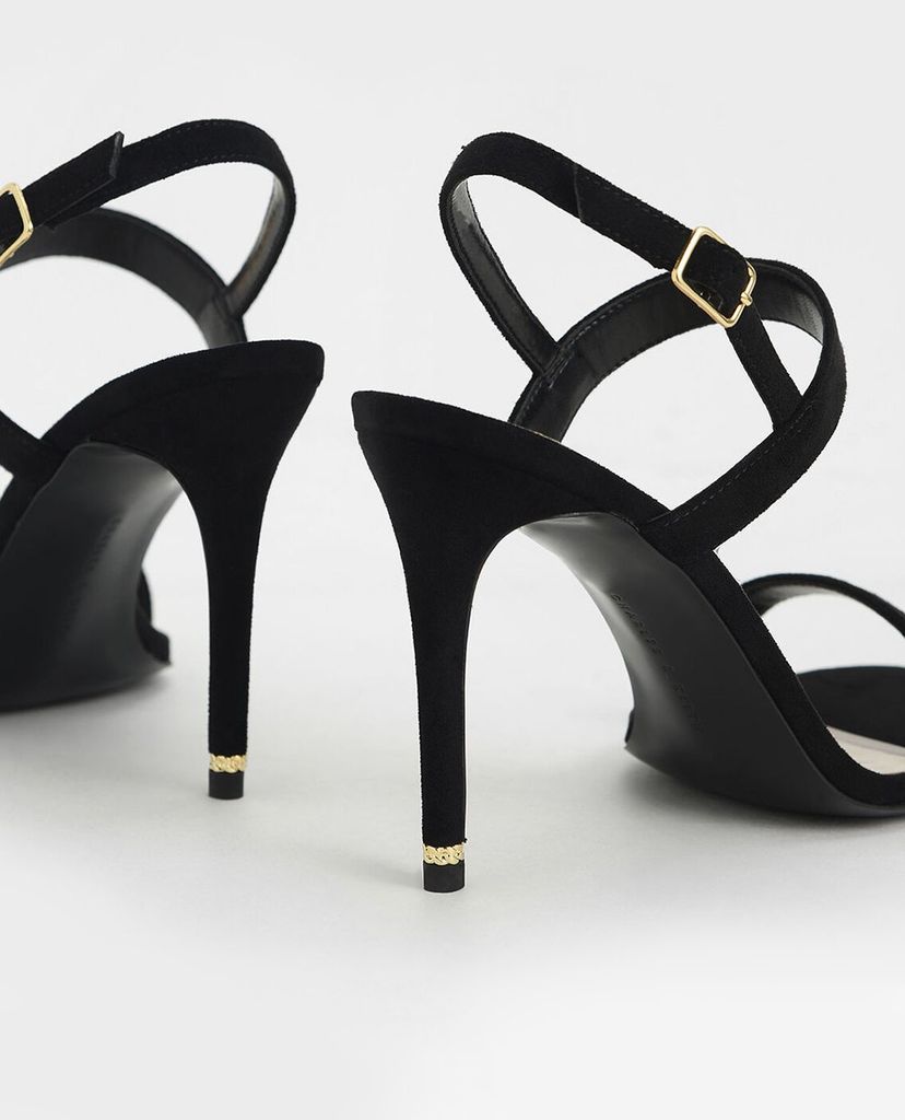 CHARLES & KEITH - Giày cao gót quai ngang Textured Ankle Strap