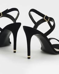 CHARLES & KEITH - Giày cao gót quai ngang Textured Ankle Strap
