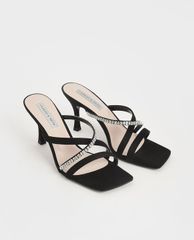 CHARLES & KEITH - Giày cao gót quai ngang Gem Embellished Strappy