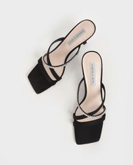 CHARLES & KEITH - Giày cao gót quai ngang Gem Embellished Strappy