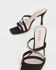 CHARLES & KEITH - Giày cao gót quai ngang Gem Embellished Strappy