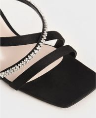 CHARLES & KEITH - Giày cao gót quai ngang Gem Embellished Strappy
