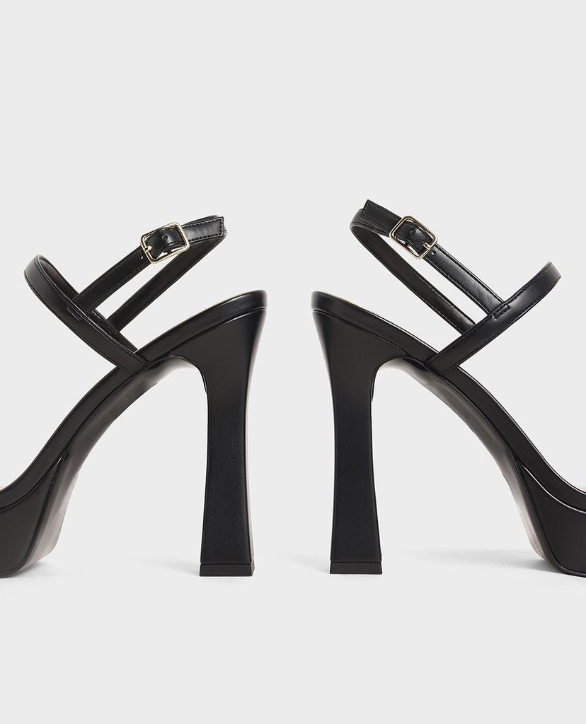 CHARLES & KEITH - Giày cao gót sandals Platform Back Strap