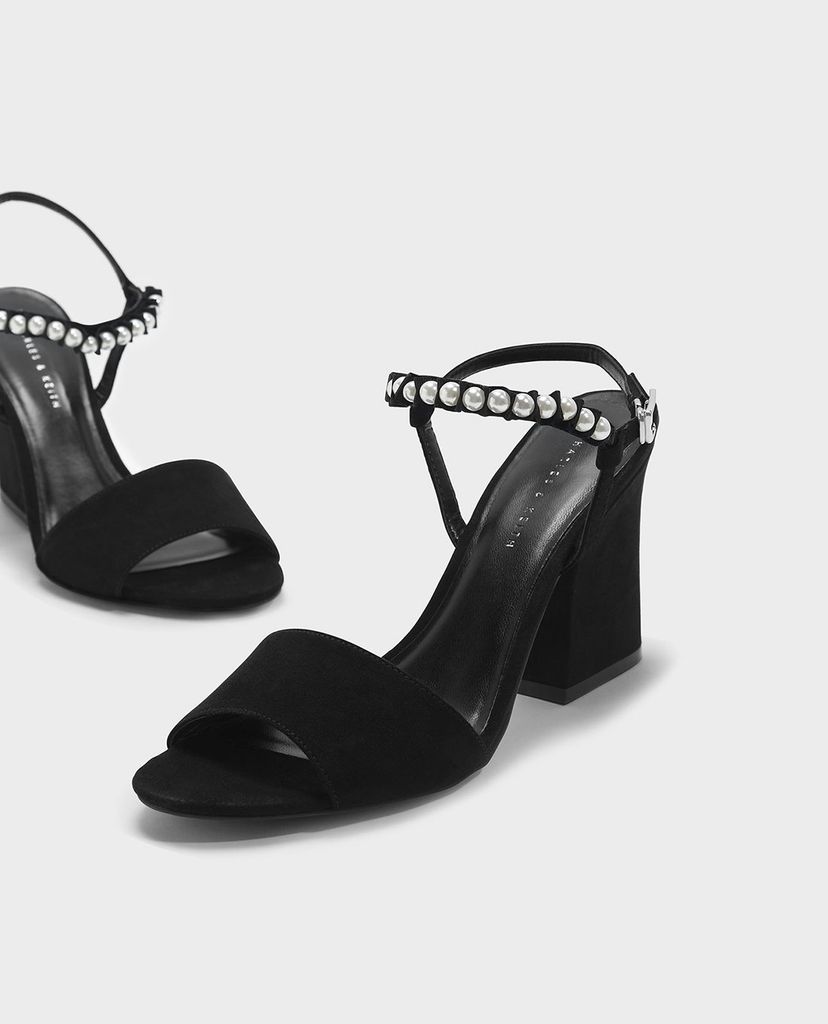 CHARLES & KEITH - Giày cao gót quai ngang Pearl Embellished